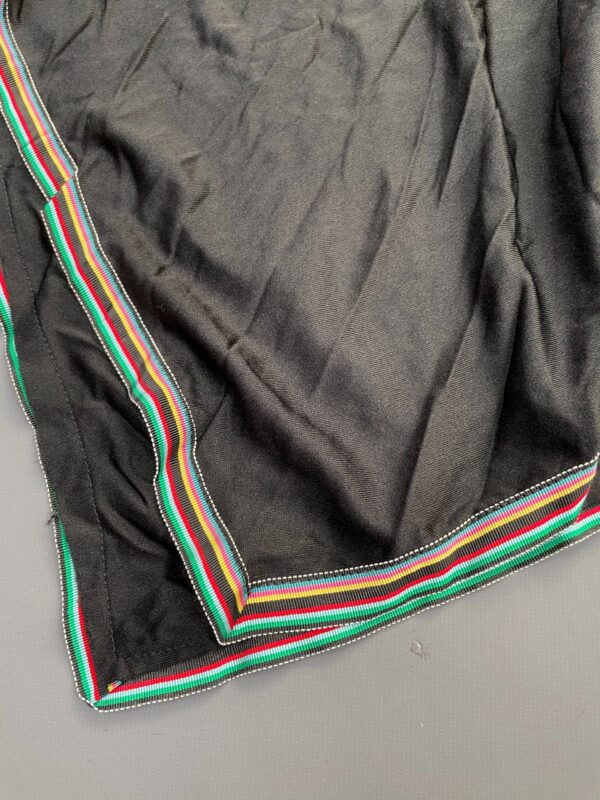 AMAZING! 1970S ANGEL SLEEVE CINCHED WAIST TOP RAINBOW RIBBON TRIM