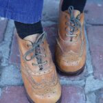 1970S LEATHER LACE UP OXFORD PLATFORM BOOTIES