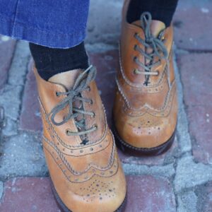 Photo detail:1970S LEATHER LACE UP OXFORD PLATFORM BOOTIES