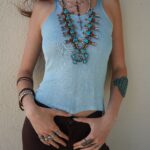 *AS-IS* RETRO 100% RAYON KNIT BODY SILK TANK TOP