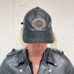 1990S LEATHER EMBROIDERED HARLEY HAT