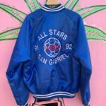 1991- 1992 AYSO ALL STARS SAN GABRIEL SATIN SNAP UP BOMBER JACKET