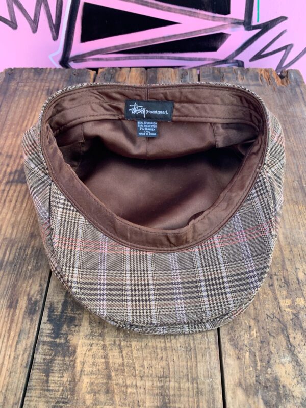 STUSSY GLEN PLAID FLAT CAP HAT