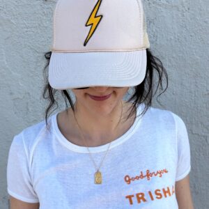 Photo detail:LIGHTNING BOLT EMBROIDERED DESIGN MESH BACK TRUCKER HAT