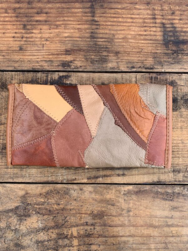 LEATHER PATCHWORK WALLET WITH KEY LOOP