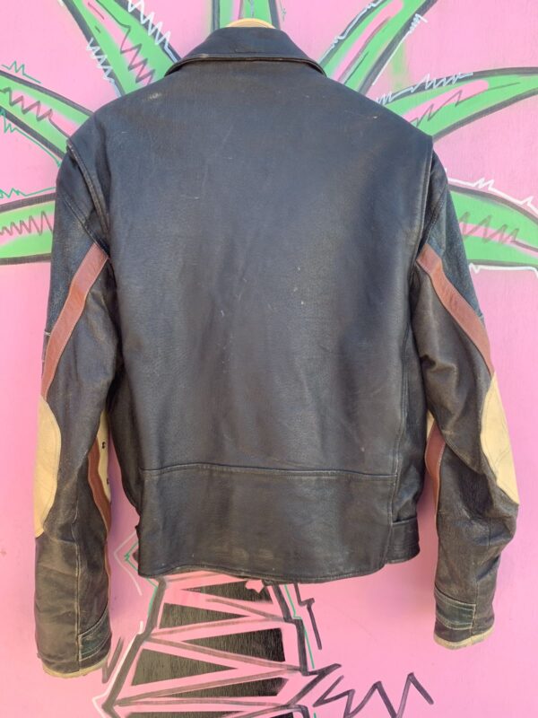 *AS-IS* 1990S PATCHWORK LEATHER MOTORCYCLE JACKET