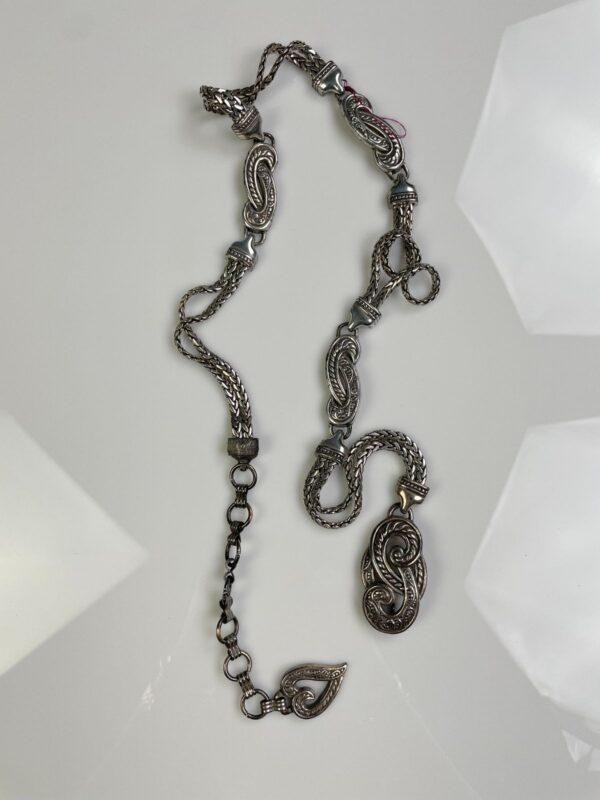 7-66 1990S BRIGHTON STYLE CHAIN BELT BRAIDED LINKS & ORNATE CONNECTORS