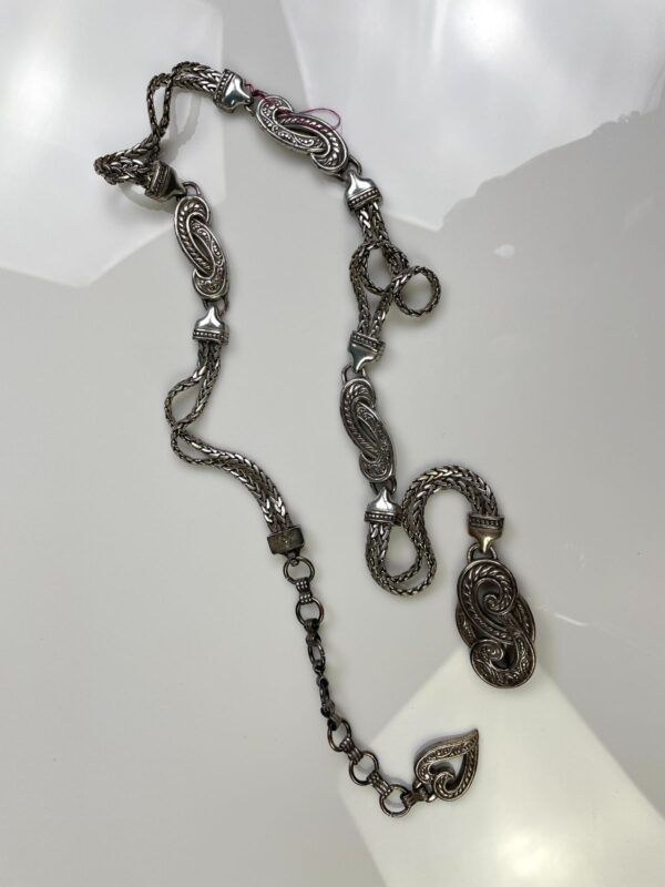 7-66 1990S BRIGHTON STYLE CHAIN BELT BRAIDED LINKS & ORNATE CONNECTORS