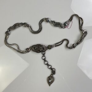 Photo detail:7-66 1990S BRIGHTON STYLE CHAIN BELT BRAIDED LINKS & ORNATE CONNECTORS