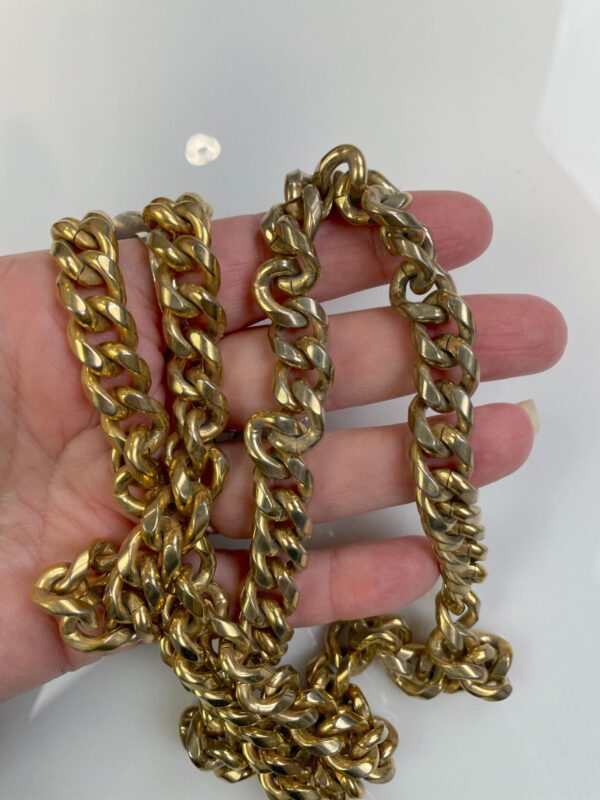 7-70 HEAVY RETRO GOLD PLATED CURB CHAIN LINK NECKLACE