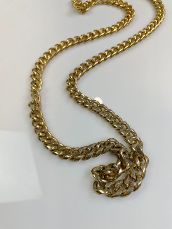 7-70 HEAVY RETRO GOLD PLATED CURB CHAIN LINK NECKLACE