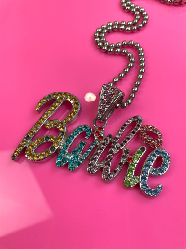 *AS-IS* COLORFUL RAINBOW RHINESTONE BARBIE PENDANT NECKLACE