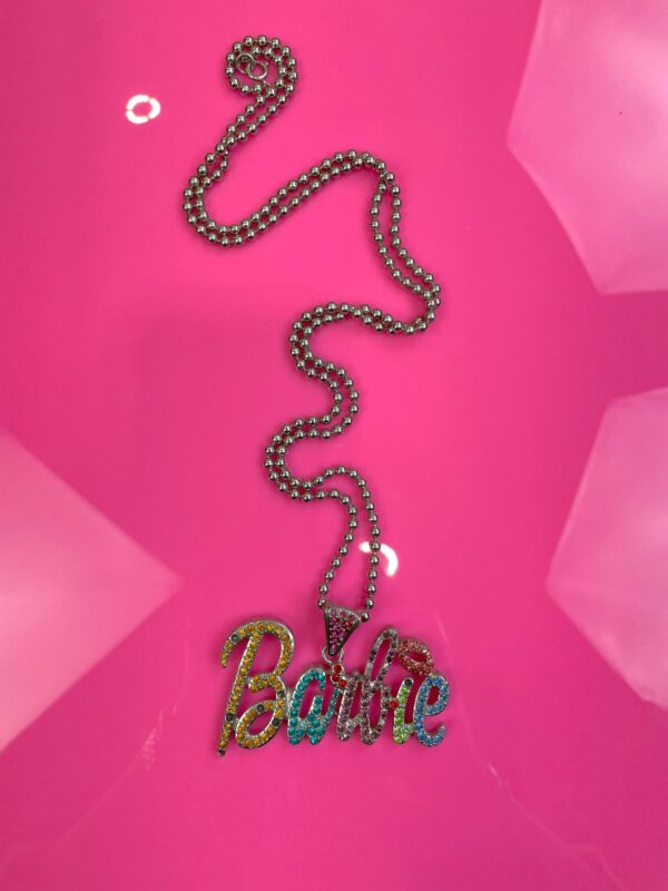 *AS-IS* COLORFUL RAINBOW RHINESTONE BARBIE PENDANT NECKLACE