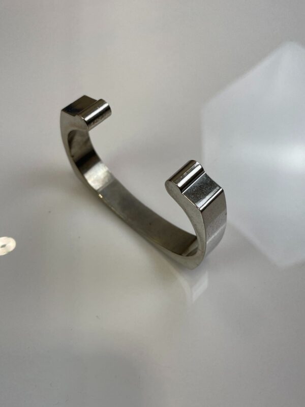 HIGH POLISHED OMEGA STYLE CUFF BRACELET OPEN BACK SHARP EDGES