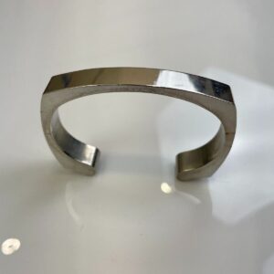 Photo detail:HIGH POLISHED OMEGA STYLE CUFF BRACELET OPEN BACK SHARP EDGES