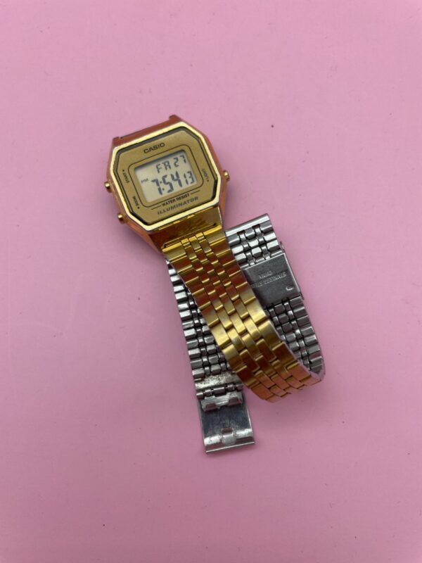 *AS-IS* VINTAGE CASIO DIGITAL WATCH, GOLD FACE