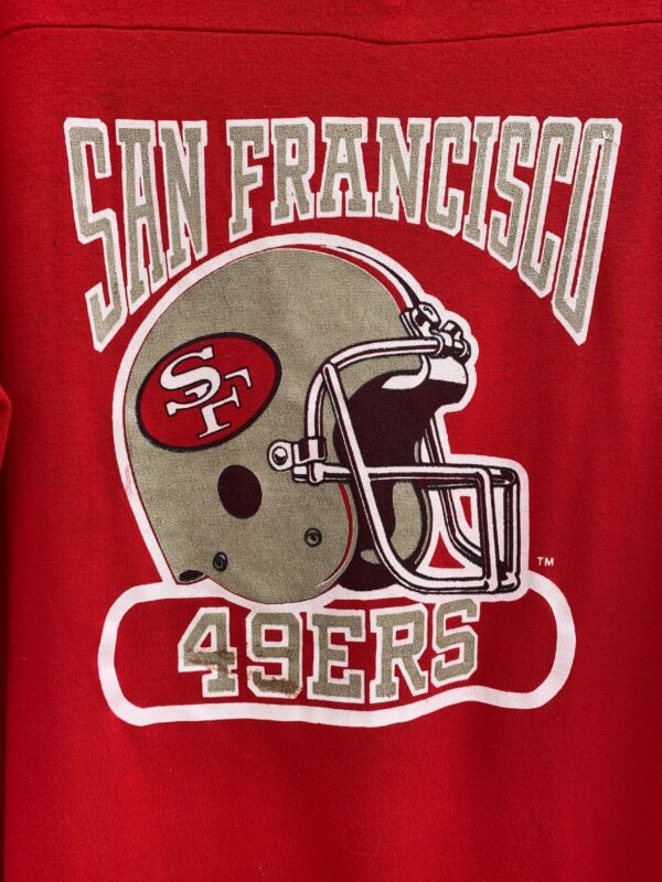 *AS-IS* 1970S-80S DEADSTOCK SAN FRANCISCO 49ERS STRIPED SLEEVE TSHIRT