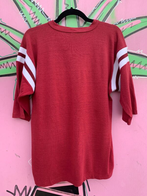 DEADSTOCK RETRO 1970S-80S USC TROJANS V-NECK T-SHIRT STRIPED ARMS