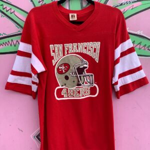 Photo detail:*AS-IS* 1970S-80S DEADSTOCK SAN FRANCISCO 49ERS STRIPED SLEEVE TSHIRT