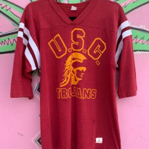 Photo detail:DEADSTOCK RETRO 1970S-80S USC TROJANS V-NECK T-SHIRT STRIPED ARMS