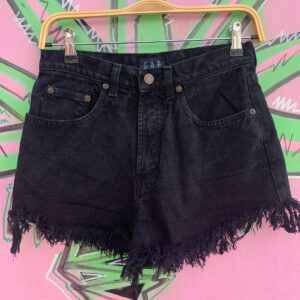 Photo detail:1990S MADE IN USA OVERDYED CUTOFF DENIM SHORTS