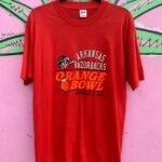 1987 NCAA ARKANSAS RAZORBACKS ORANGE BOWL SINGLE STITCH T-SHIRT
