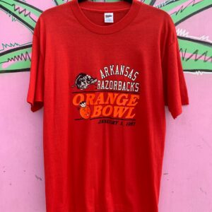 Photo detail:1987 NCAA ARKANSAS RAZORBACKS ORANGE BOWL SINGLE STITCH T-SHIRT