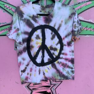 Photo detail:CROPPED TIE DYE PEACE SYMBOL T-SHIRT