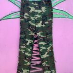 DEADSTOCK CAMOUFLAGE CARGO PANTS FRONT WELT POCKETS BRASS HARDWARE