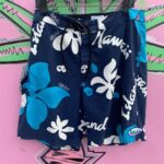HAWAII HIBISCUS PRINT BOARD SHORTS WITH CARGO POCKETS