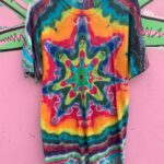 PAPER THIN FUNKY STAR TIE DYE SINGLE CONTRAST STITCH T-SHIRT