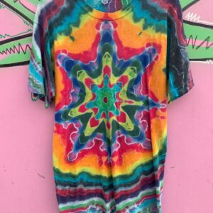 Photo detail:PAPER THIN FUNKY STAR TIE DYE SINGLE CONTRAST STITCH T-SHIRT