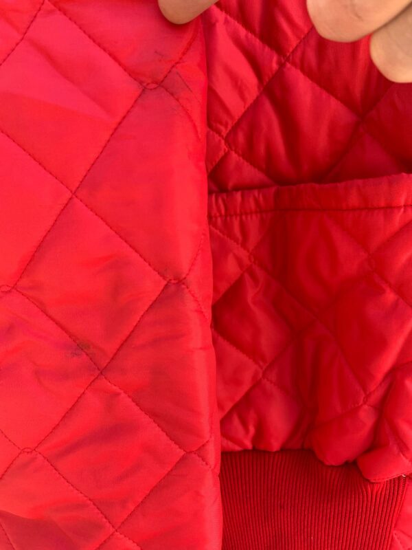 AS-IS COOL! RED QUILTED NYLON BOMBER JACKET RIBBED COLLAR & CUFFS