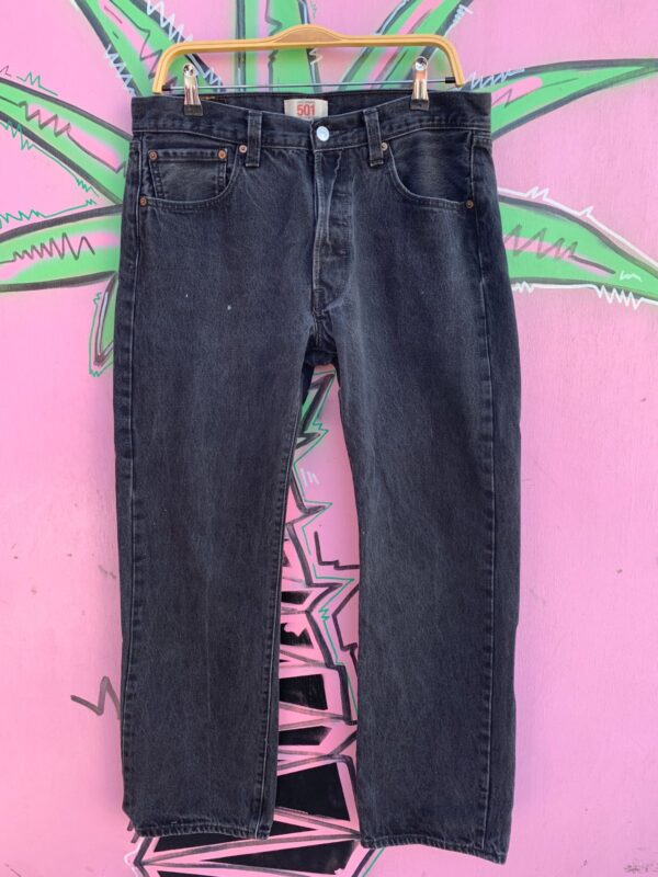 CLASSIC 1990S FADED BLACK LEVIS 501 DENIM JEANS