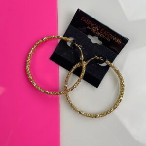 Photo detail:1990S DEADSTOCK MOULDED TWISTED CHAINLINK HOOP EARRINGS OMEGA CLIP