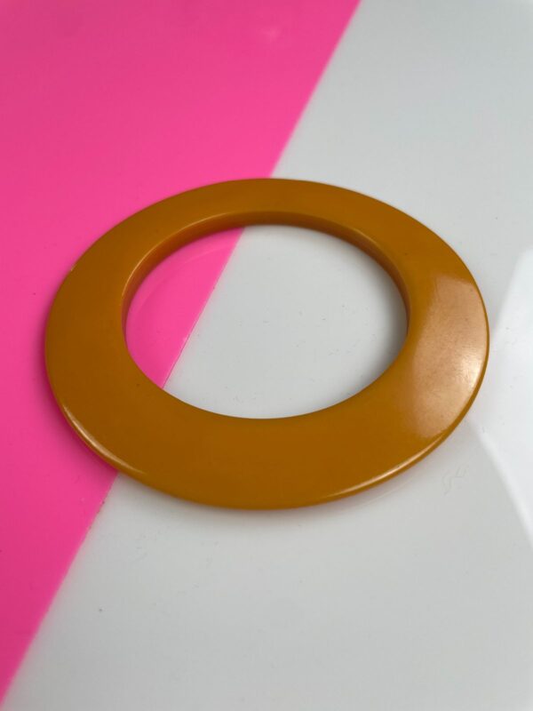 *AS-IS* OVERSIZED MOD BUTTERSCOTCH DISC BANGLE BRACELET