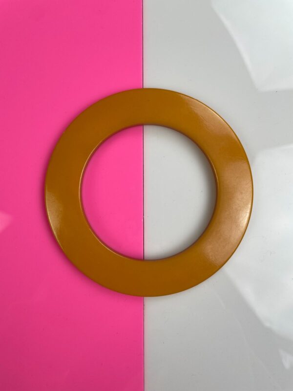 *AS-IS* OVERSIZED MOD BUTTERSCOTCH DISC BANGLE BRACELET