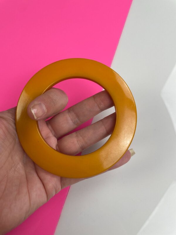 *AS-IS* OVERSIZED MOD BUTTERSCOTCH DISC BANGLE BRACELET