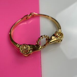 Photo detail:COOL! RETRO GOLD PLATED DOUBLE RAM ARIES BRACELET