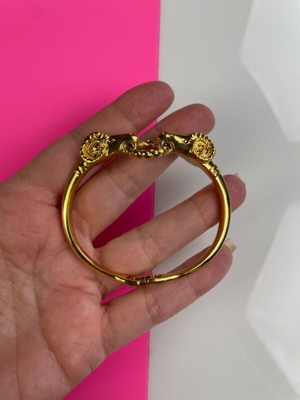 COOL! RETRO GOLD PLATED DOUBLE RAM ARIES BRACELET