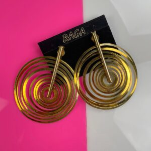 Photo detail:WOW! FUN! MULTI CIRCLE SPIRAL FUNKY MOD STYLE EARRINGS