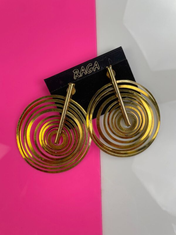 WOW! FUN! MULTI CIRCLE SPIRAL FUNKY MOD STYLE EARRINGS