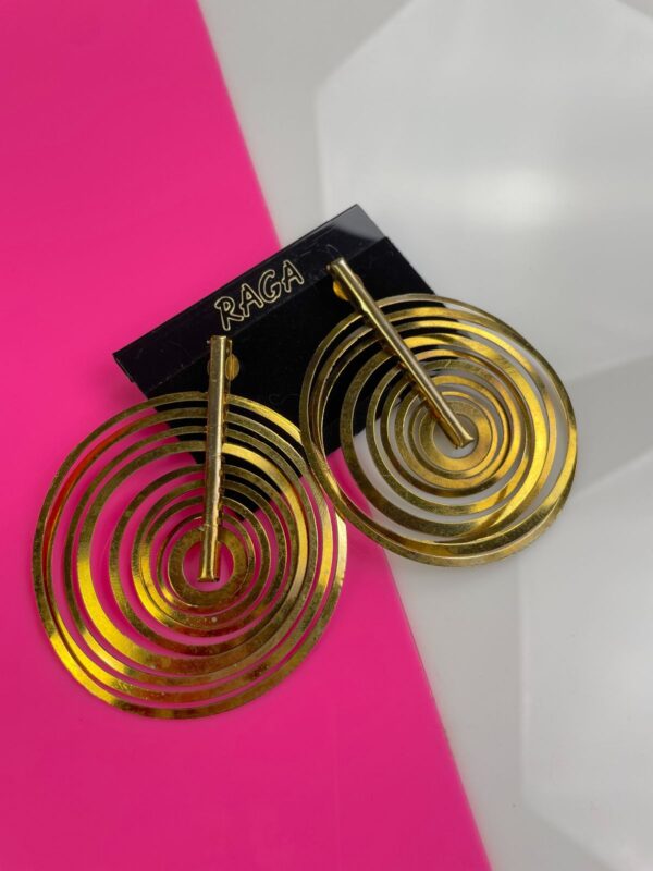 WOW! FUN! MULTI CIRCLE SPIRAL FUNKY MOD STYLE EARRINGS