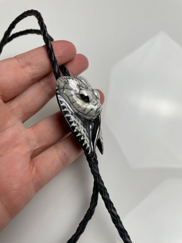 UNREAL HAND SCULPTED & PAINTED COBRA HEAD BOLO TIE NECKLACE