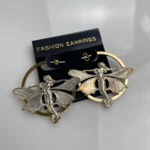 Photo detail:SWEET! 1990S DEADSTOCK 2-TONED FAIRY HALF HOOP EARRINGS