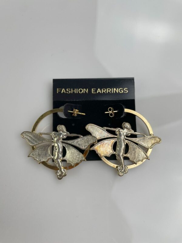 SWEET! 1990S DEADSTOCK 2-TONED FAIRY HALF HOOP EARRINGS