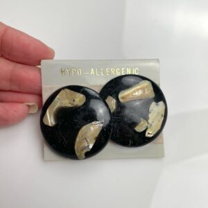 Photo detail:*AS-IS* INLAY ABALONE SHELL OVERSIZED DISC EARRINGS