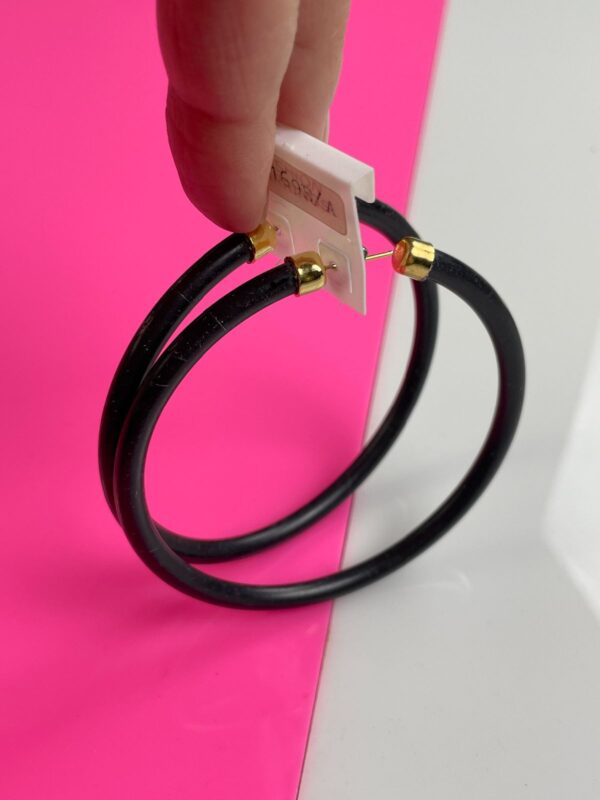 COOL! HUGE! OVERSIZED BLACK POWDER COATED HOOP EARRINGS