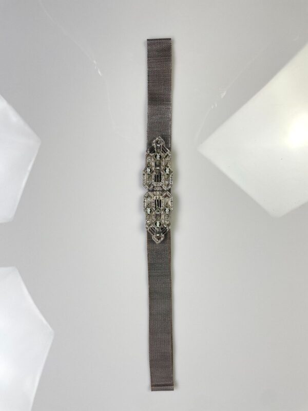 *AS-IS* 1950S-60S MESH METAL BELT DOUBLE FRONT DECO STYLE BUCKLE