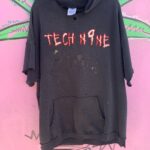 THRASHED EMBROIDERED TECH NINE SWEATSHIRT CUT SLEEVES